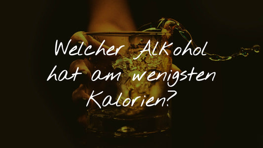 Wissenswertes zu Alkohol: Titelgrafik zur Erklärung welcher Alkohol am wenigsten Kalorien hat und wie das speziell für Weine aussieht.