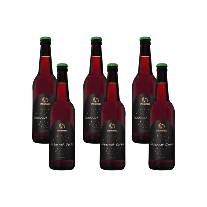 6 mal Cabernet Cortis VDP Ortswein aus ökologischem Anbau trocken 2021 in 0,5 Liter Bierflaschen ohne Hintergrund