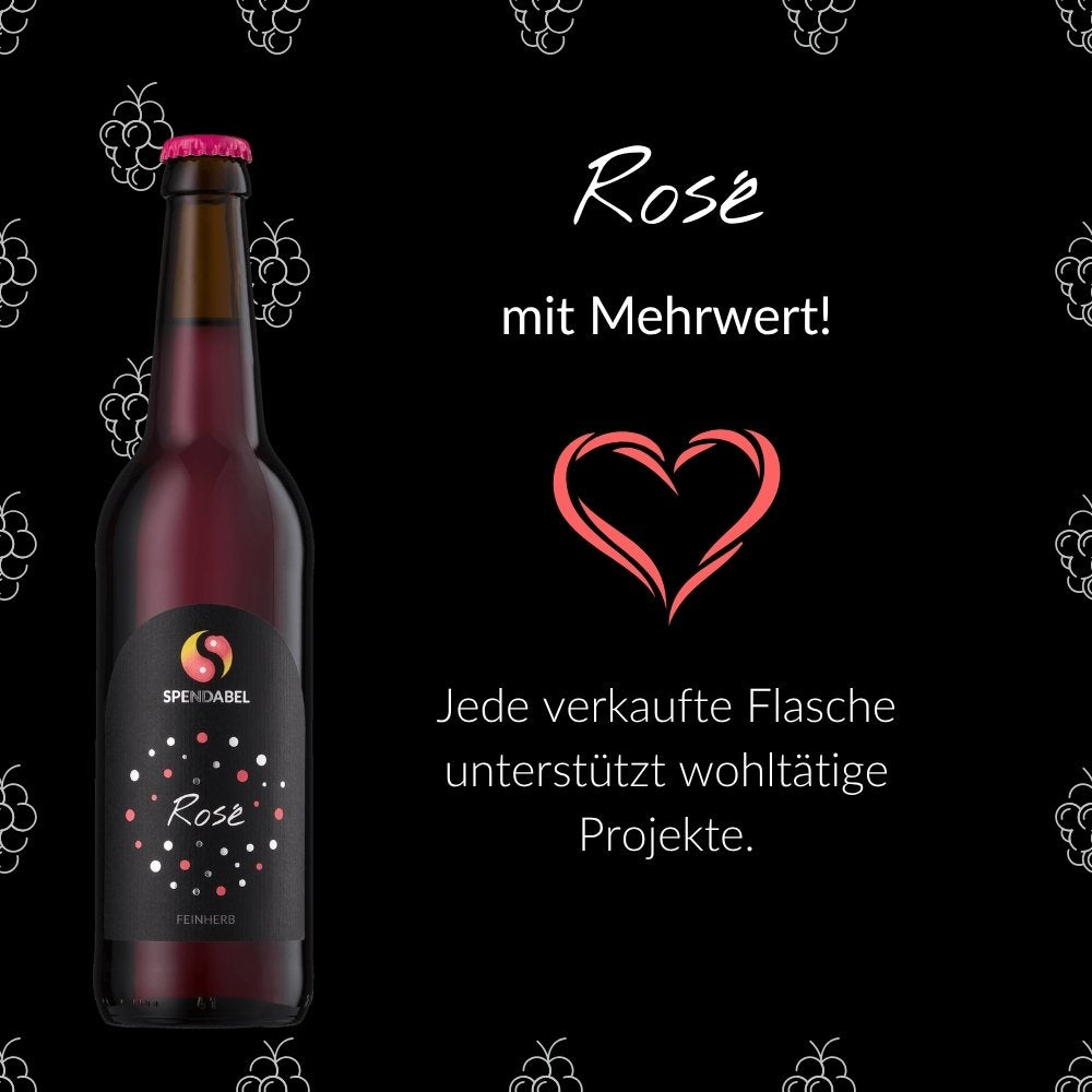 SPENDABEL Markenversprechen: Wein trinken und gleichzeitig Gutes tun. Die Illustration zeigt das Engagement für soziale Projekte, das fest im Konzept der Wein-Bierflaschen verankert ist.